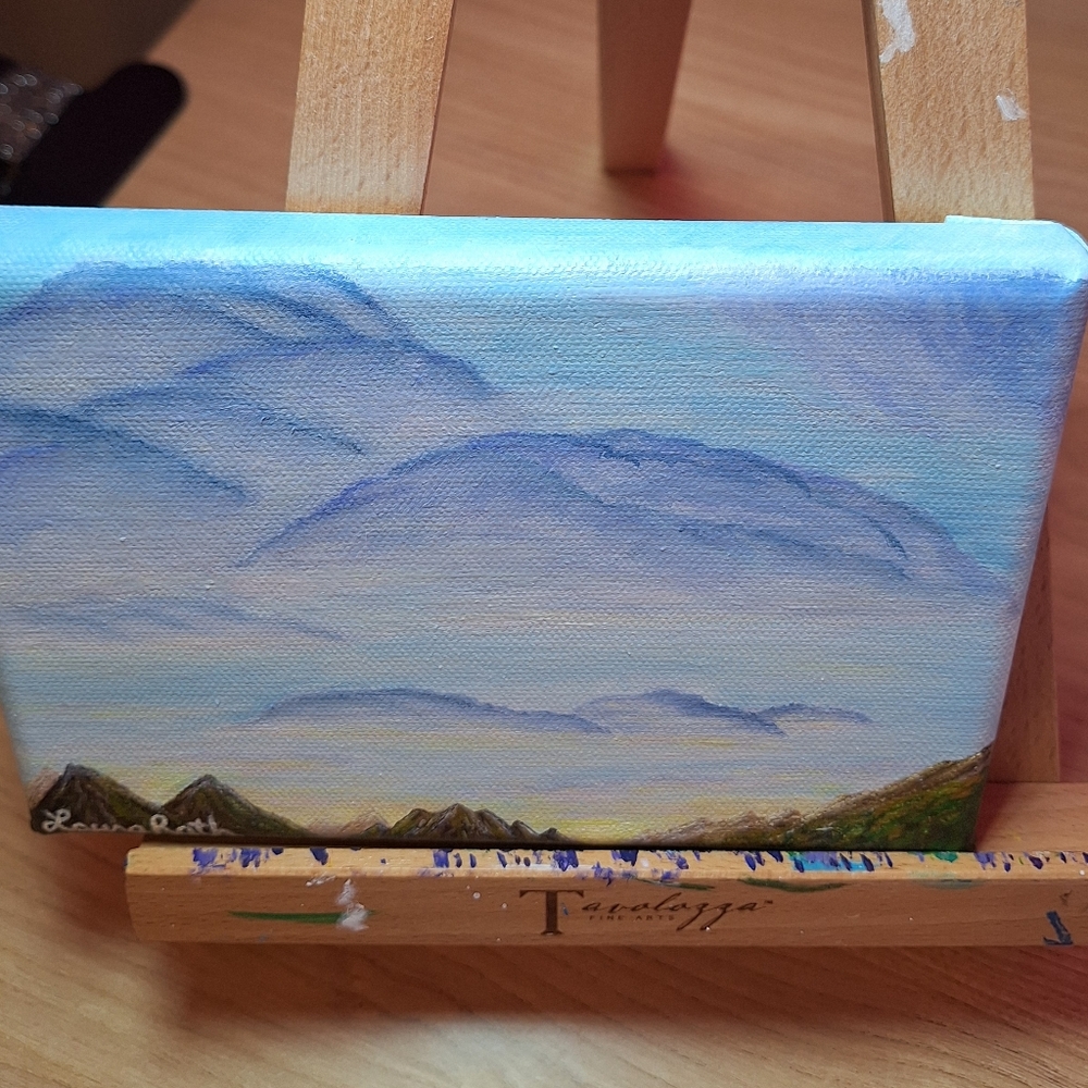 Floating Cloud Mountainside Hand-painted Canvas - Picture 5 of 8